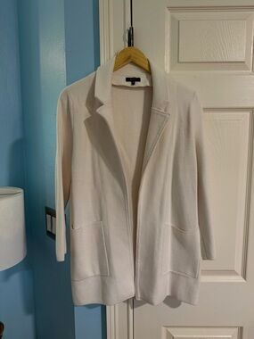 Quince Cream Open-Front Knit Blazer